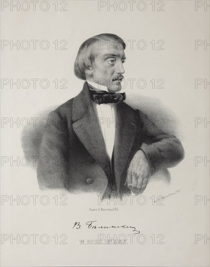Portrait of the Literary critic and Philosopher Vissarion Grigoryevich Belinsky (1811-1848), 1860s.