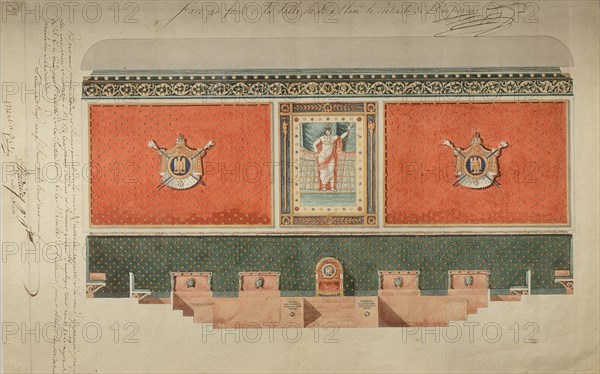 Decoration project for the Grand Chamber of the Court of Cassation, 1809.