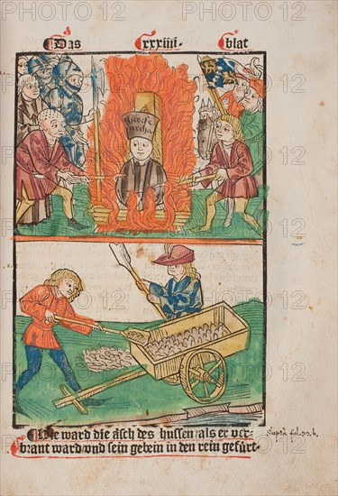 Jan Hus burned at the stake, and his ashes thrown into the Rhine. (Illustration from the Richental's