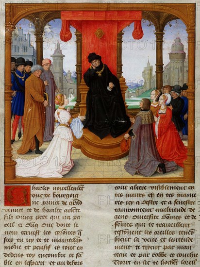 Charles the Bold, dressed in black in mourning for Philip the Good, Mid of the 15th cen..
