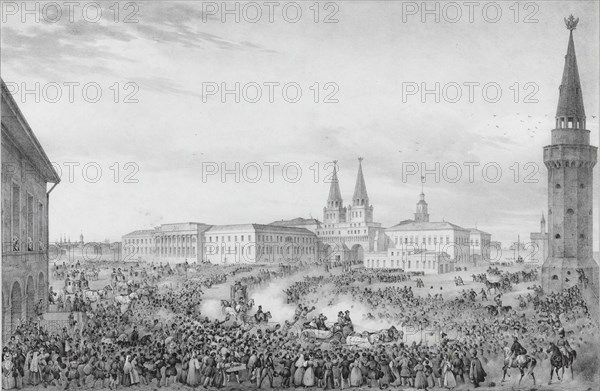 Departure from Moscow of Emperor Nicholas I, 1820s.