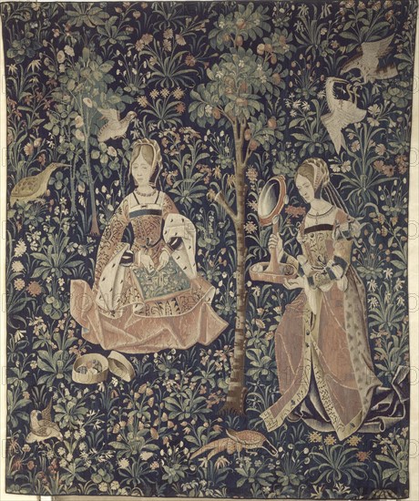 The Seigniorial Life: Embroidery (La vie seigneuriale: la broderie), Tapisserie, c. 1520.