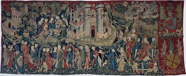 Courtly Love Games (Spieleteppich), tapestry, ca 1400.