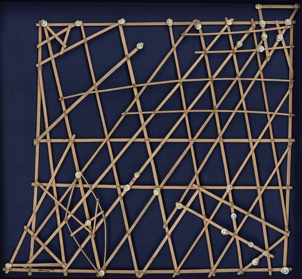 Marshall Islands stick chart. Micronesia, c. 1920.