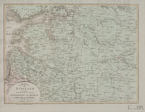 The area between Petersburg and Moscow in Russia, 1812.