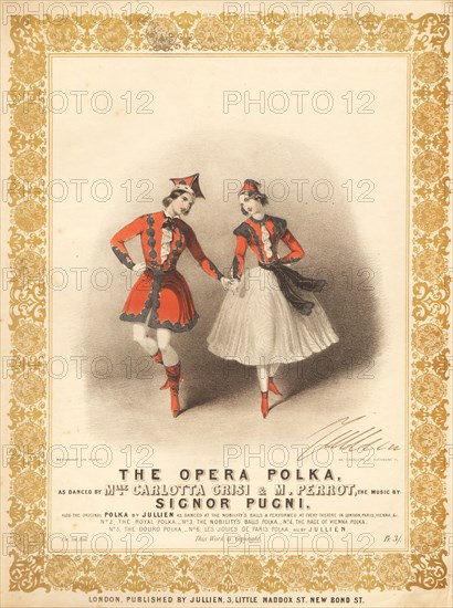 Carlotta Grisi (1819-1899) and Jules Perrot (1810-1892) in La Polka by Cesare Pugni , Between 1844 a