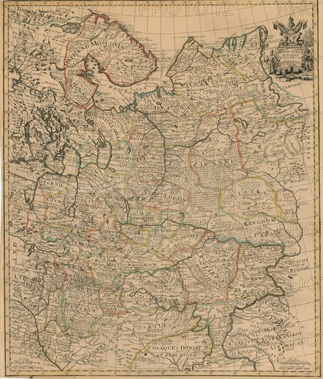 Map of the European Russia, 1721.