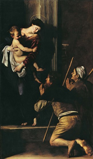 The Madonna dei Pellegrini (Pilgrim's Madonna) , 1604-1606.