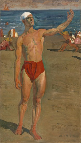 Vaslav Nijinsky on the Lido, 1909.