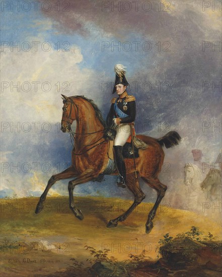 Portrait of Grand Duke Nikolai Pavlovich (1796-1855) on horseback , 1822.