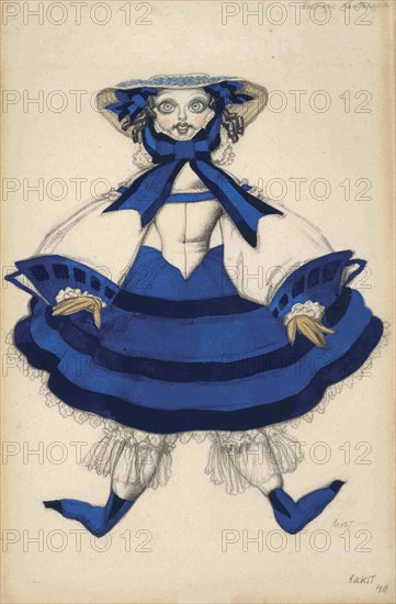 Costume design for the ballet La Boutique Fantasque, 1918.