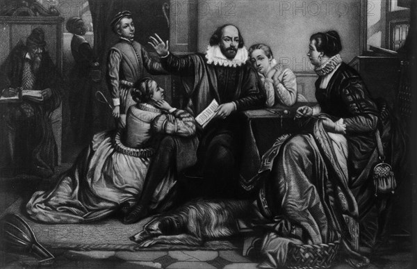 William Shakespeare Reciting Hamlet to His Family, 1900.