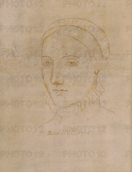 Portrait of Anne Hathaway (1555/6-1623), the wife of William Shakespeare, 1708.