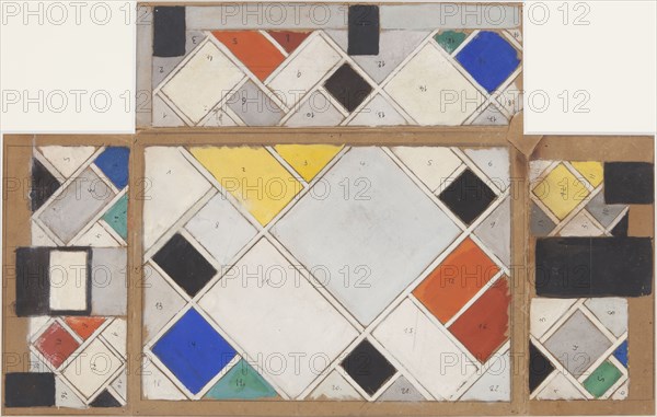 Design for ceiling and walls of Café Aubette in Strasbourg , 1926-1927.