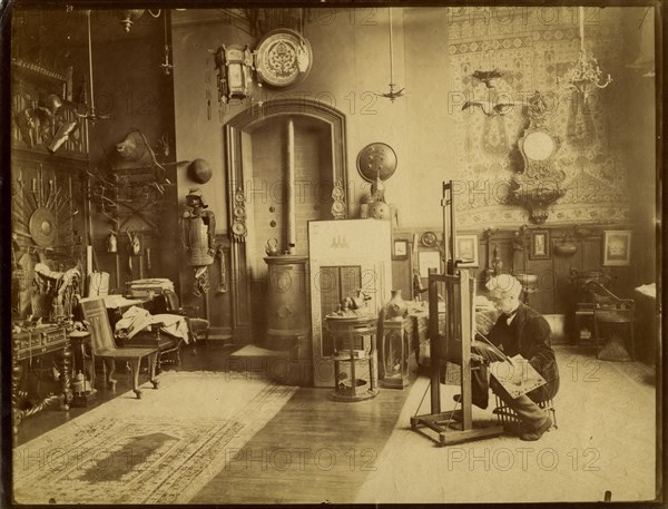 Jean-Léon Gérôme (1824-1904) in his workshop, c. 1890.