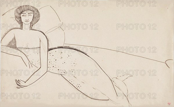 Woman Reclining on a Bed (Anna Akhmatova), c. 1911.