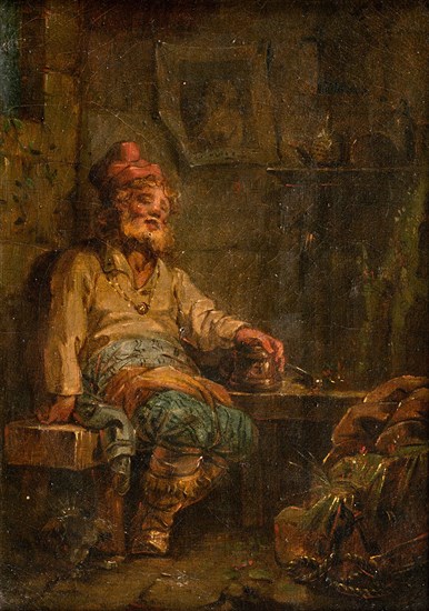 Russian peasant resting, 1760s.