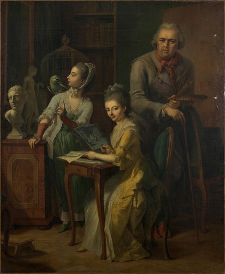 The painter and his daughters, 1774.