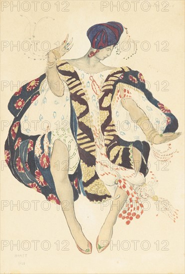 Costume design for the ballet Cleopatra by A. Arensky, 1910.