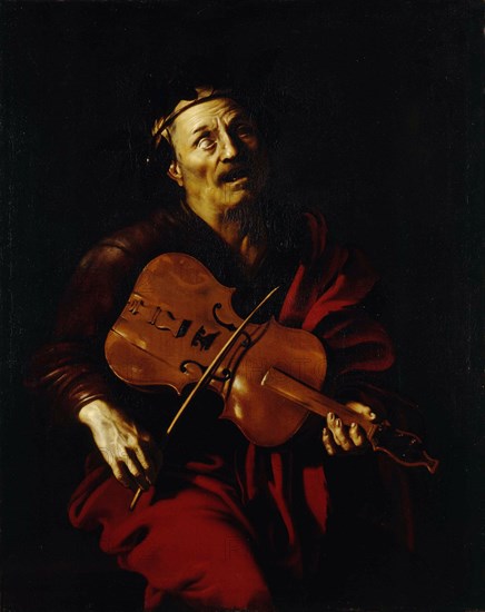 The blind Homer playing the Lira da Braccio, c. 1622.