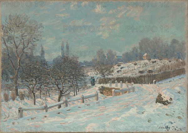 Route de Louveciennes, effet de neige , 1874.