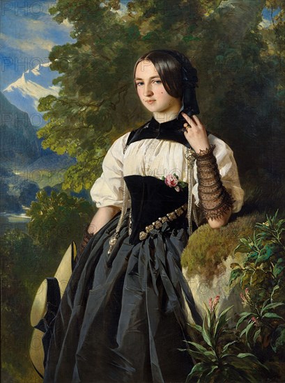 Young Swiss girl from Interlaken, 1840.