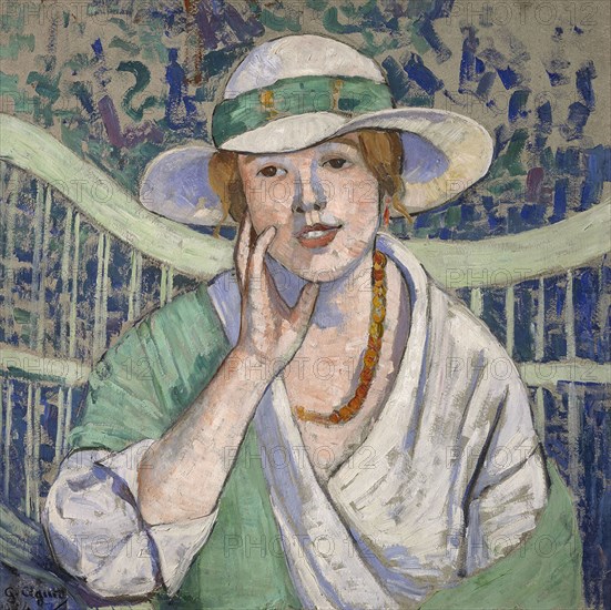 Le chapeau blanc et vert , 1914.