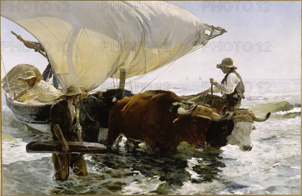 Return from Fishing: Towing the Bark, c. 1895.