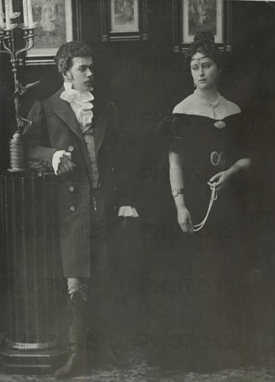 Emperor Nicholas II (1868-1918) and Grand Duchess Elizabeth Fyodorovna (1864-1918) in the amateur pe