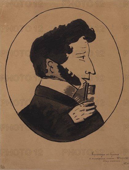 Poet Alexander Sergeyevich Pushkin (1799-1837) with the Chamberlain's key, 1830s.