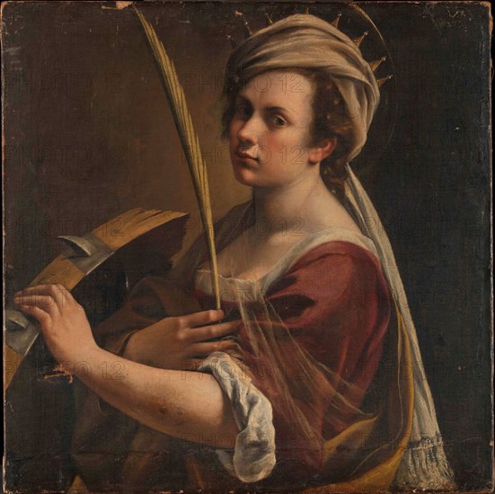 Self-Portrait as Saint Catherine of Alexandria, ca 1616. Creator: Gentileschi, Artemisia (1598-1653).