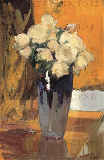 White roses from my home garden, 1920. Creator: Sorolla y Bastida, Joaquín (1863-1923).