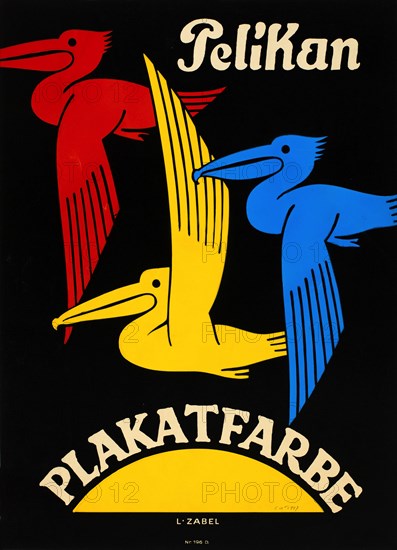 Pelican poster color, 1920-1925. Creator: Zabel, Lucian (1893-1936).