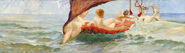 Venus in the shell carriage. Part of the wall decoration of the Villa Albers, 1884-1885. Creator: Klinger, Max (1857-1920).