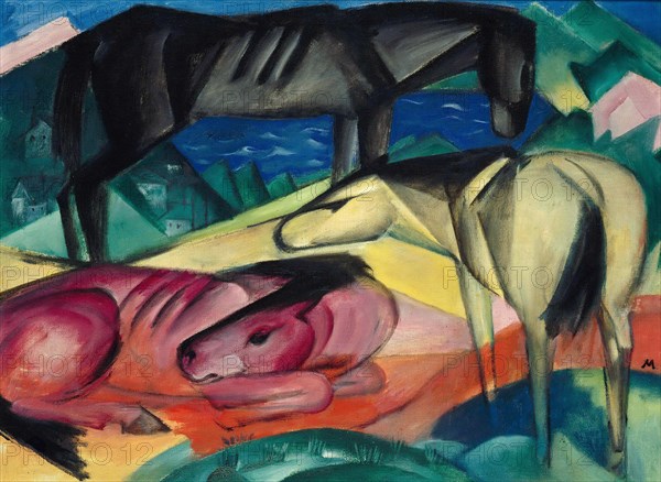 Three horses II, 1913. Creator: Marc, Franz (1880-1916).