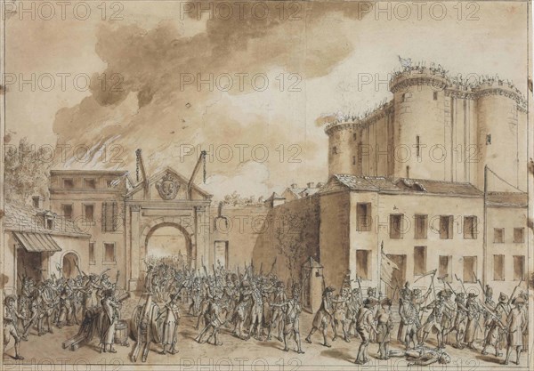 The Storming of the Bastille on 14 July 1789. Creator: Desrais, Claude Louis (1746-1816).