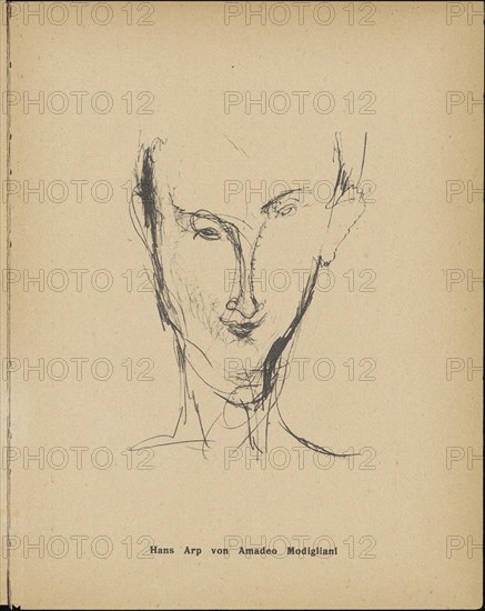 Portrait of Hans Arp (1886-1966), 1916. Creator: Modigliani, Amedeo (1884-1920).