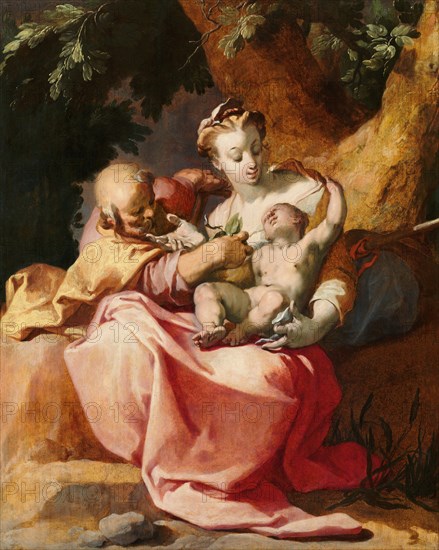 The Rest on the Flight into Egypt, 1592. Creator: Bloemaert, Abraham (1566-1651).