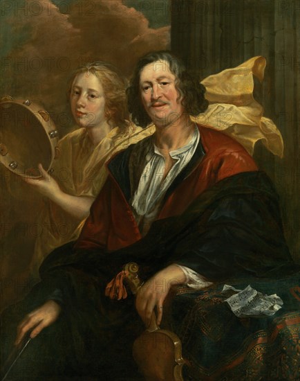 Portrait of a musician with his muse (Self-Portrait?). Creator: Jordaens, Jacob (1593-1678).