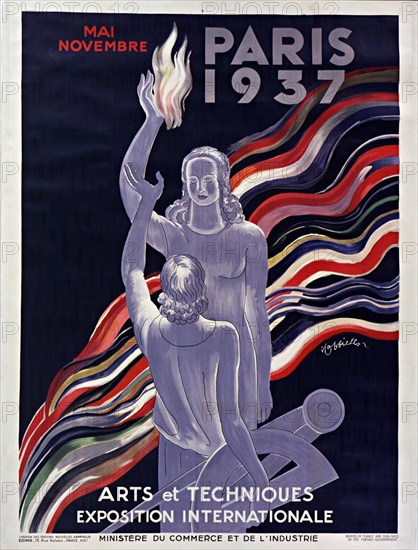 Poster of the 1937 International Exhibition in Paris, 1937. Creator: Cappiello, Leonetto (1875-1942).