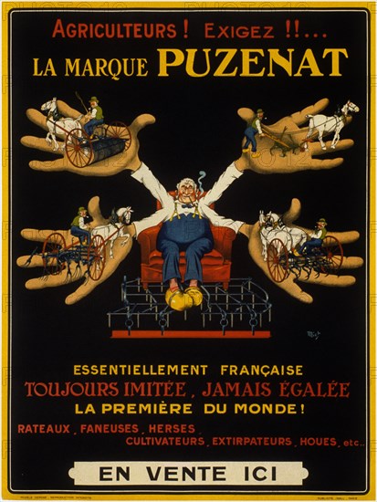 Agriculteurs! exigez!!... la marque Puzenat essentiellement française. Creator: Mich (Jean-Marie Michel Liebeaux) (1881-1923).