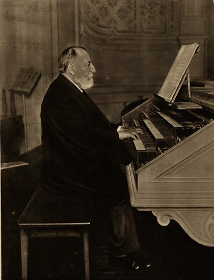 Camille Saint-Saëns (1835-1921) at the Organ, 1913. Creator: Anonymous.