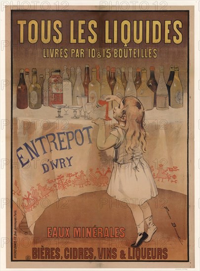 Entrepôt d'Ivry. Eaux minérales, Bières, Cidres, Vins & Liqueurs, 1897. Creator: Bouisset, Firmin (1859-1925).