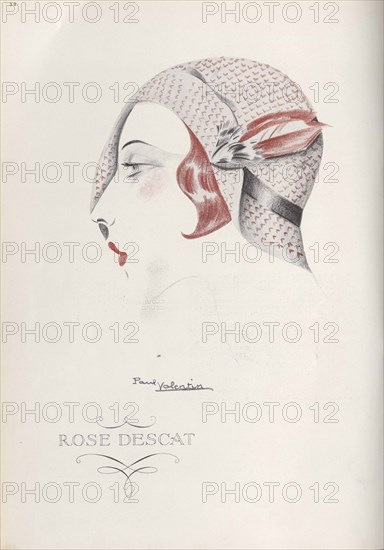Rose Descat Hat, End 1920s. Creator: Valentin, Paul (active 1920-1930s).