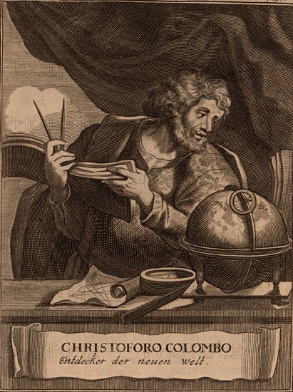 Portrait of Christopher Columbus, 1681. Creator: Anonymous.