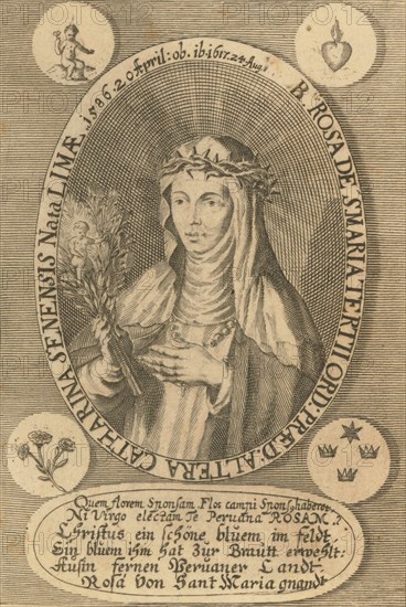 Saint Rose of Lima, 1668. Creator: González de Acuña, Antonio (1620-1682).