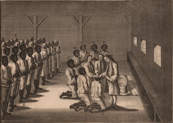 Baptism of black slaves, 1757. Creator: Anonymous.