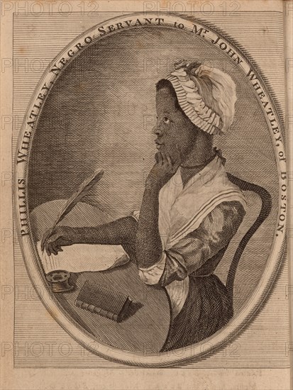 Portrait of the poet Phillis Wheatley (c.1753-1784), 1773. Creator: Anonymous.