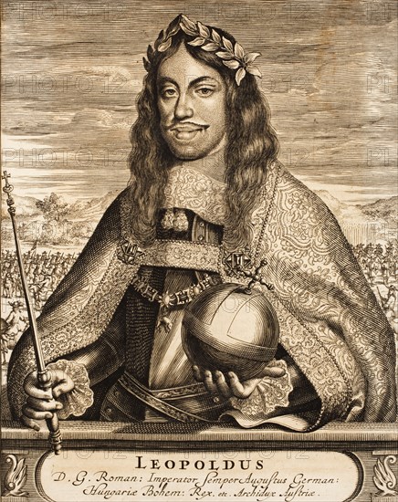 Emperor Leopold I (1640-1705) (From: Schauplatz des Krieges), 1675. Creator: Anonymous.