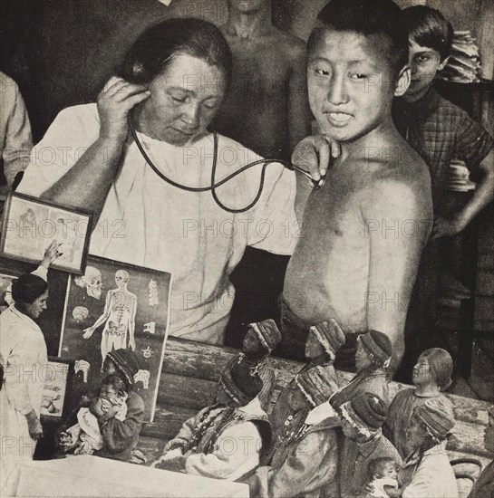 Medicine in the USSR. Illustration from USSR Builds Socialism, 1933. Creator: Lissitzky, El (1890-1941).